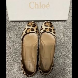Cow Hair Scalloped Ballet Flats